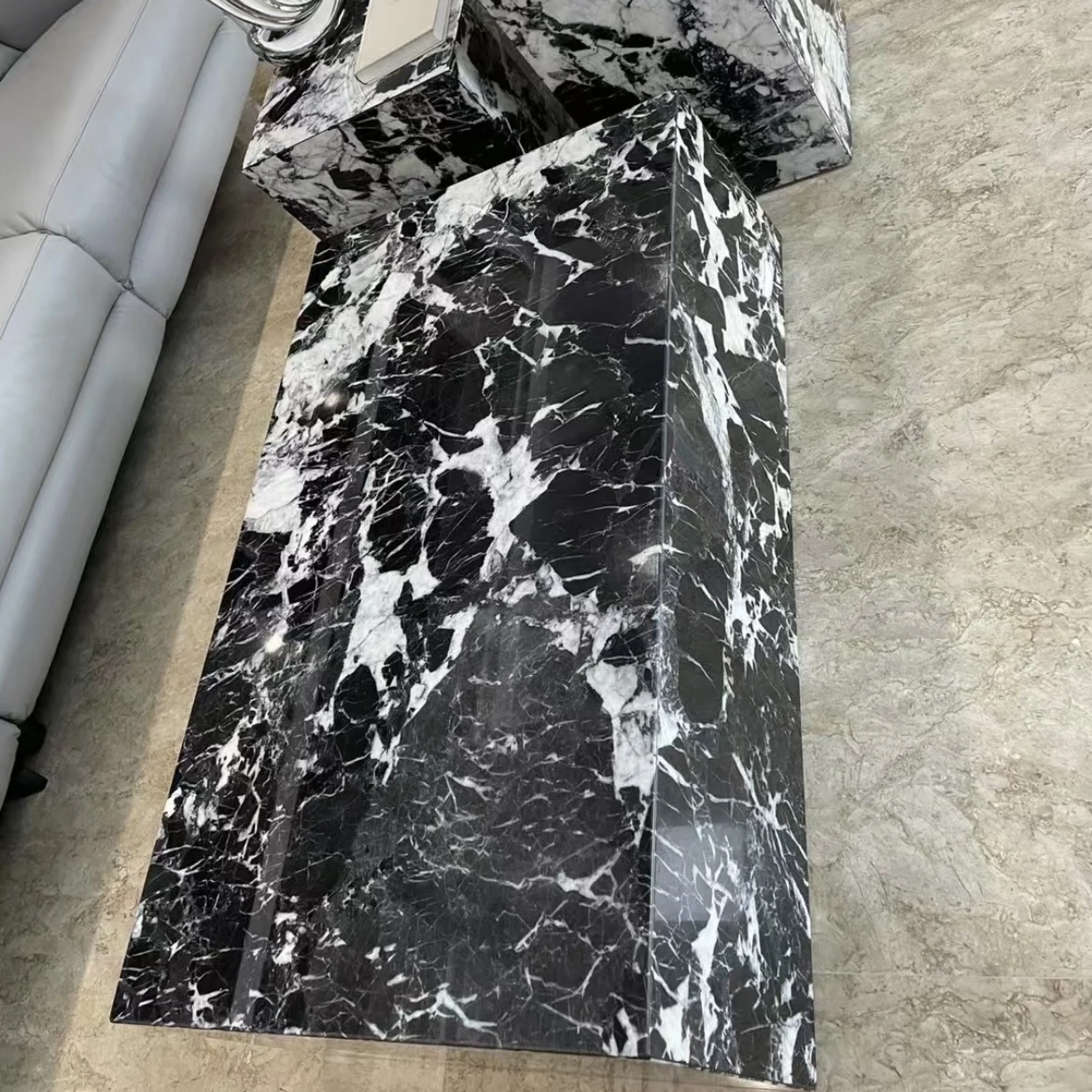 طاولة قهوة فاخرة من حجر الرخام الطبيعي لغرفة المعيشة وديكور المنزل وطاولة أريكة البلغارية