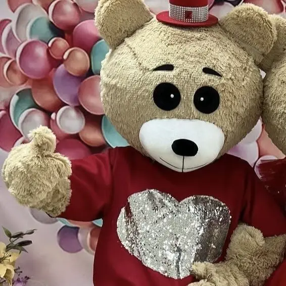 赤いハートのテディベア マスコットコスチューム ドレス インターネットセレブ 漫画 ウォーキングドール 衣装 ハロウィン クリスマス ファンシーな機会に