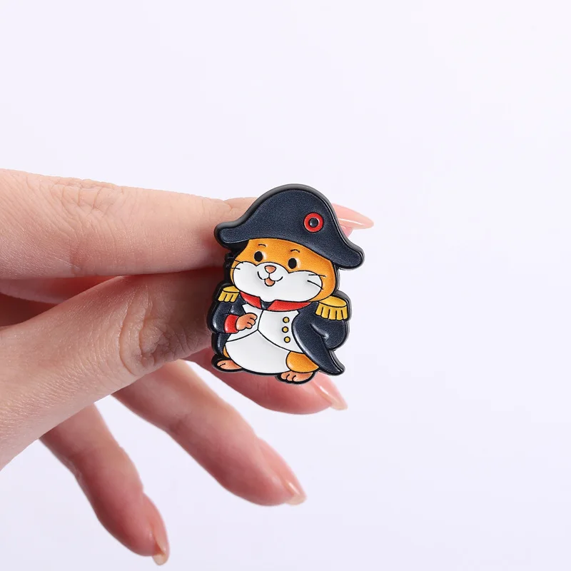 Cute Animal Anthropomrphic Badge Brooch Pins Cartoon Goose Cat Rooster Image Enamel Lapel Pin Accessory On Backpack Clothing Dec