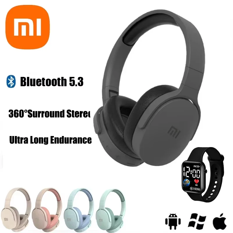 Xiaomi P2961 Wireless Headphones Bluetooth 5.3 Earphone with Smart Watch For Samsung iPhone Stereo HIFI Headset Earbuds With Mic