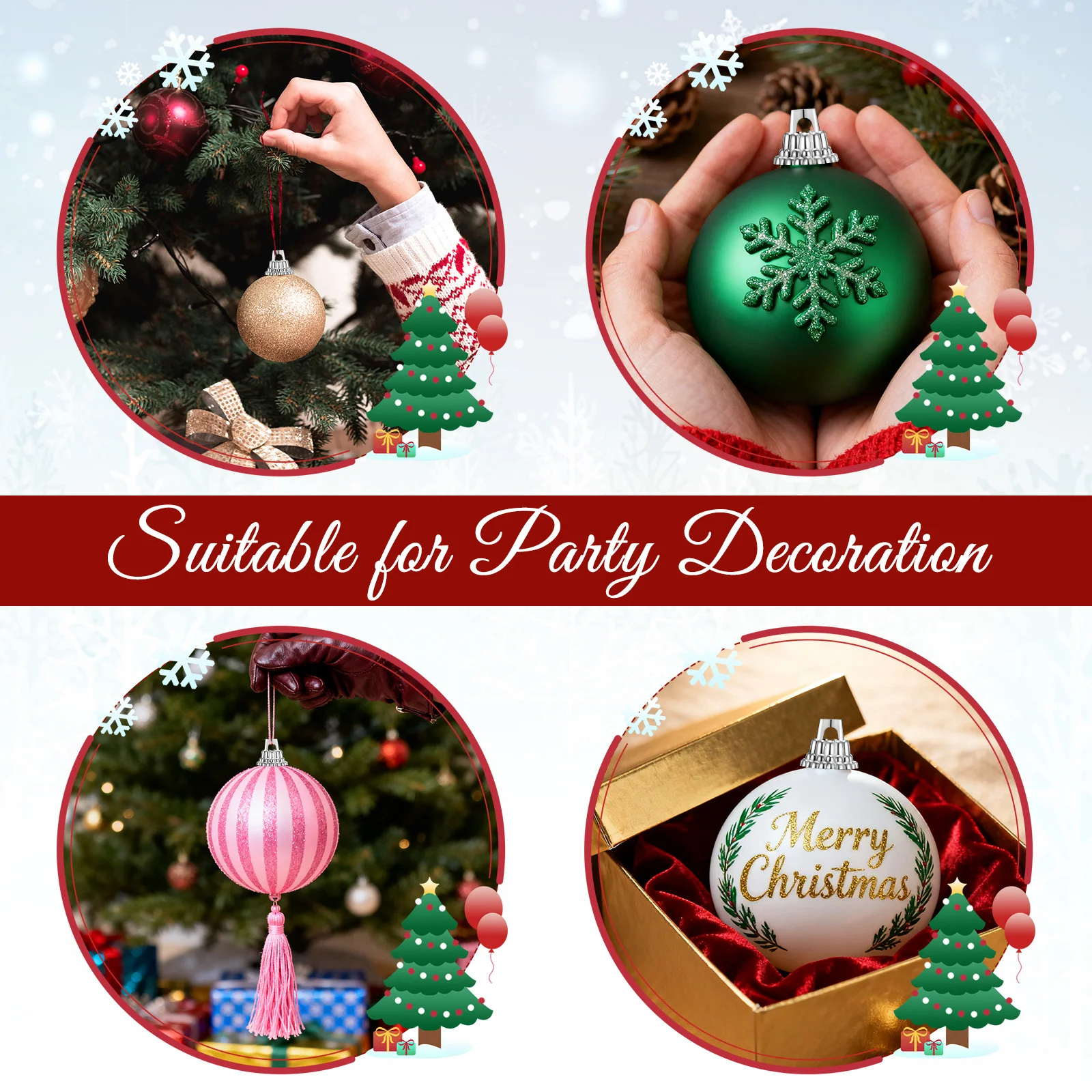 

1 Set Christmas Top Covers For Diy Xmas Decorations Party Hanging Ornaments Craft Accessories Ball Pendant End Caps Plastic Ball