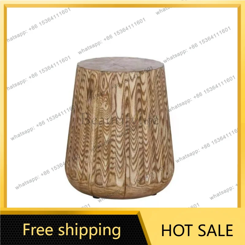 Zj. Art very simple imitation wood grain coffee table low stool bedside Nordic mini modern