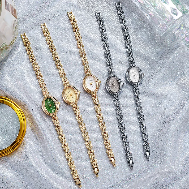 Kleines ovales Zifferblatt Armbanduhr Studenten Luxus Quarzuhren Geschenk Studenten Armbanduhren Großhandel Relojes Para Mujer – Detail 1