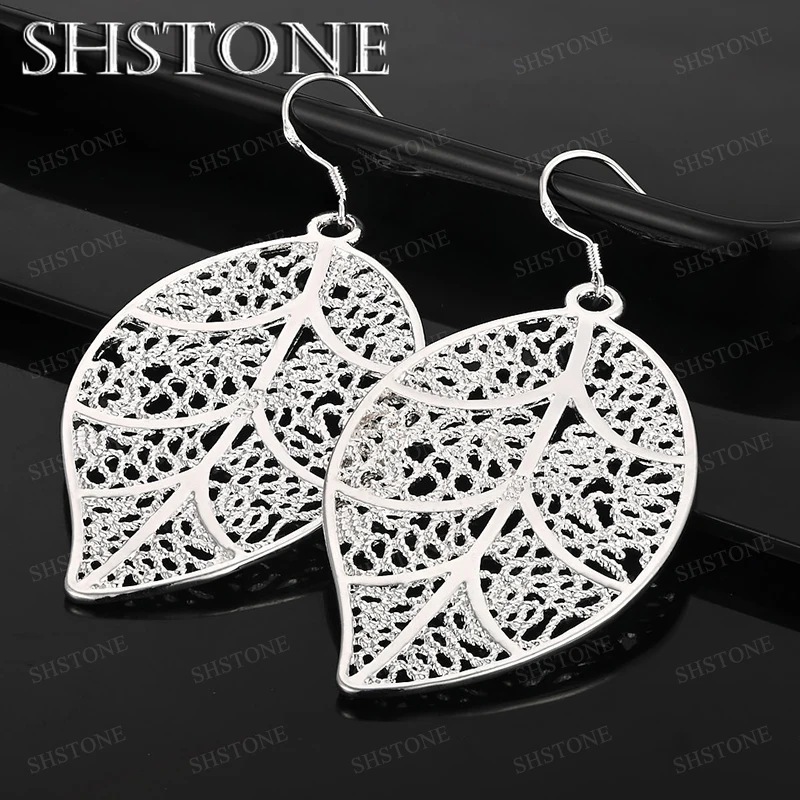 

New 925 Sterling Silver Leaf Drop Earring For Women Men Charm Wedding Party Birthday Gift Fashion Exquisite Jewelry Accessories