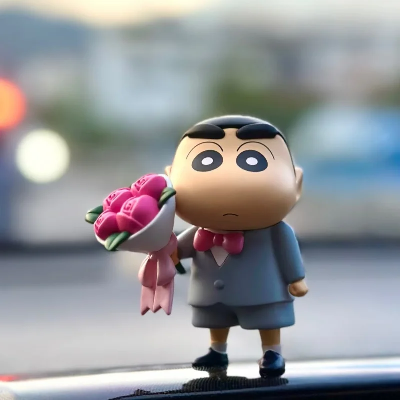 

52toys Crayon Shin Chan Limited Edition Elegant Rose Handmade Trendy Toy Anime Character Desktop Ornament Valentine'S Day Gifts