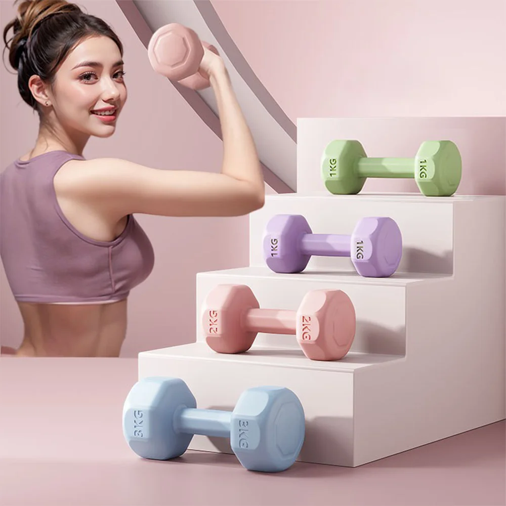 1 Par de Mancuernas de 1 kg para Mujer, Set de Pesas para Entrenamiento Aeróbico, Ejercicio en Casa o Gimnasio