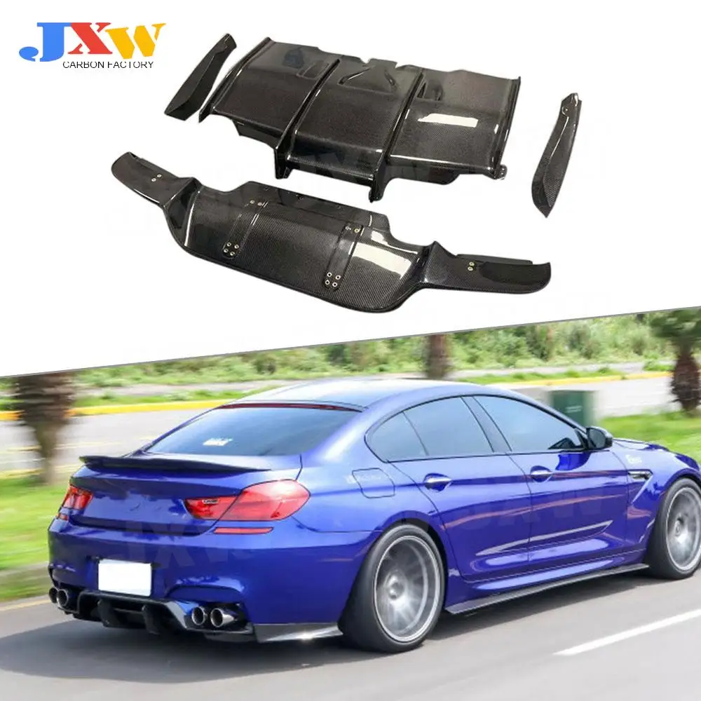 

For 6 Series Carbon Fiber Rear Lip Diffuser Splitters Aprons For BMW F06 F12 F13 M6 M Sport 2012-2016 PSM Style Bumper Guard