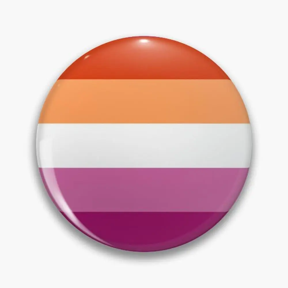 Lesbian (new) Pride Large Flag Print  Pin Buttons Brooches  Jewelry Accessory Customize Brooch Fashion Lapel Badges