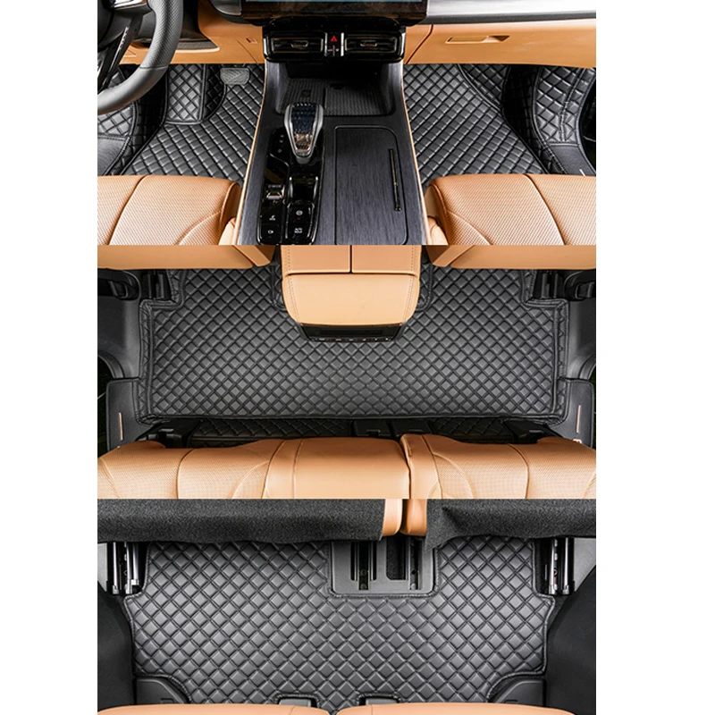 For Trumpchi GAC GS8 2nd Gen 2023-2024 Seven Seats Car Floor Mats Three Row Seat Anti-dirt Foot Pads Interior Lining