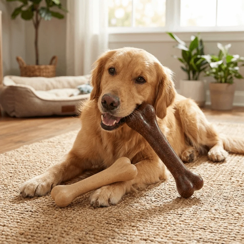 Teeth Cleaning Dog Chew Bone - Bone Shaped Bone Chew Toy Beef