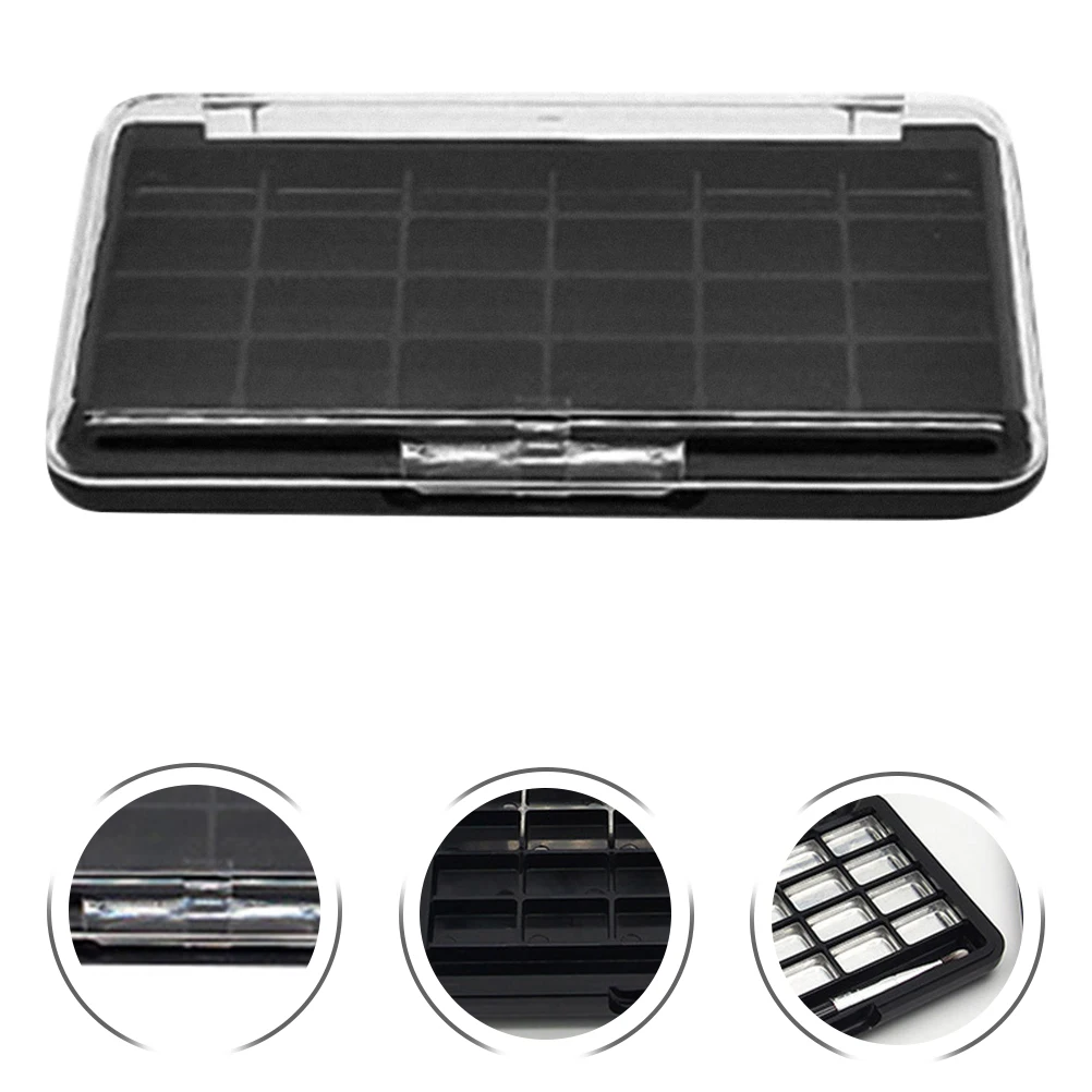 

3pcs Box Black Portable Makeup Tray Diy Eyeshadow Tray Empty Refillable Lipstick Eyeshadow Storage Travel DIY
