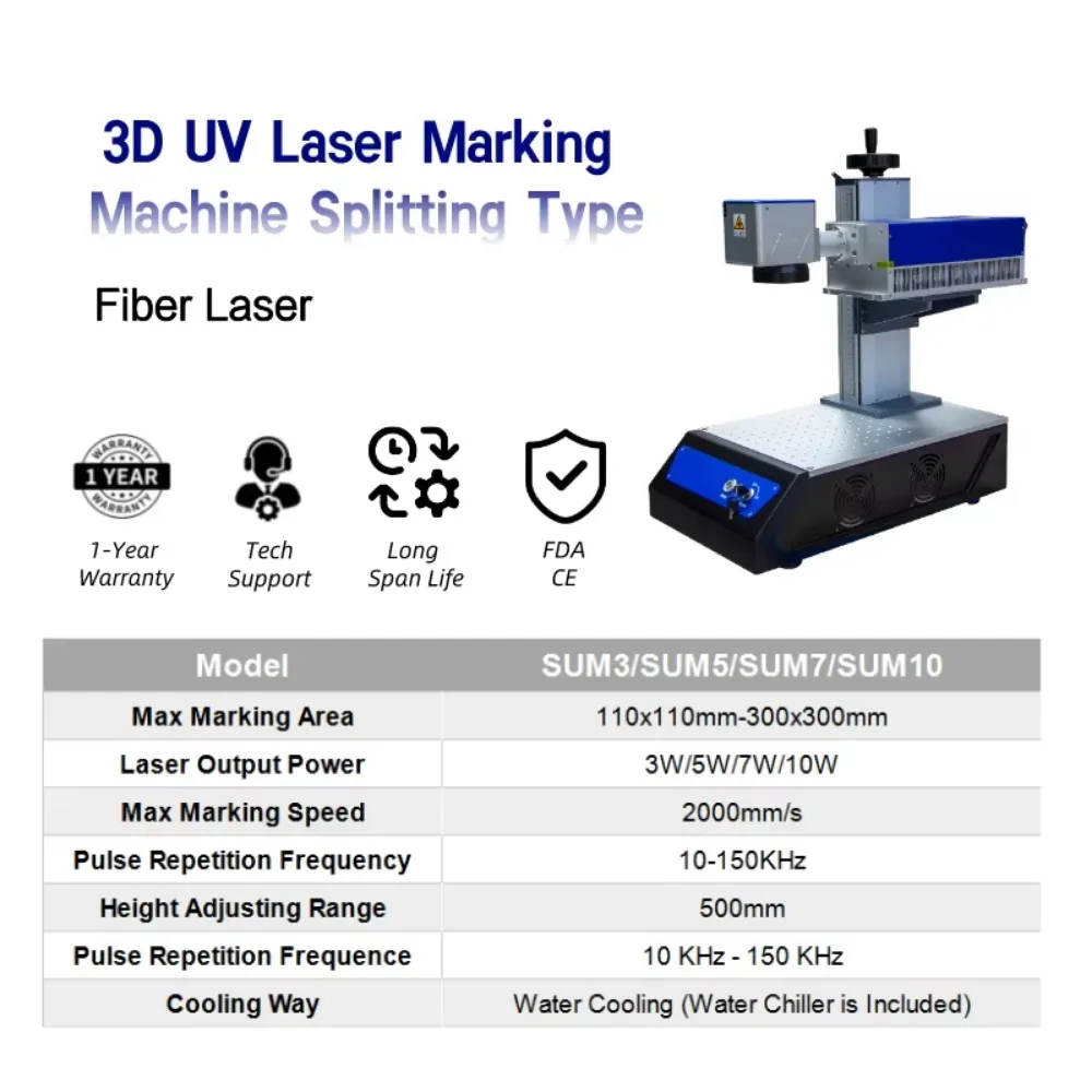 Portable Marking Machine UV Engraving Machine Metal Plastic Glass High Precision 3W / 5W UV