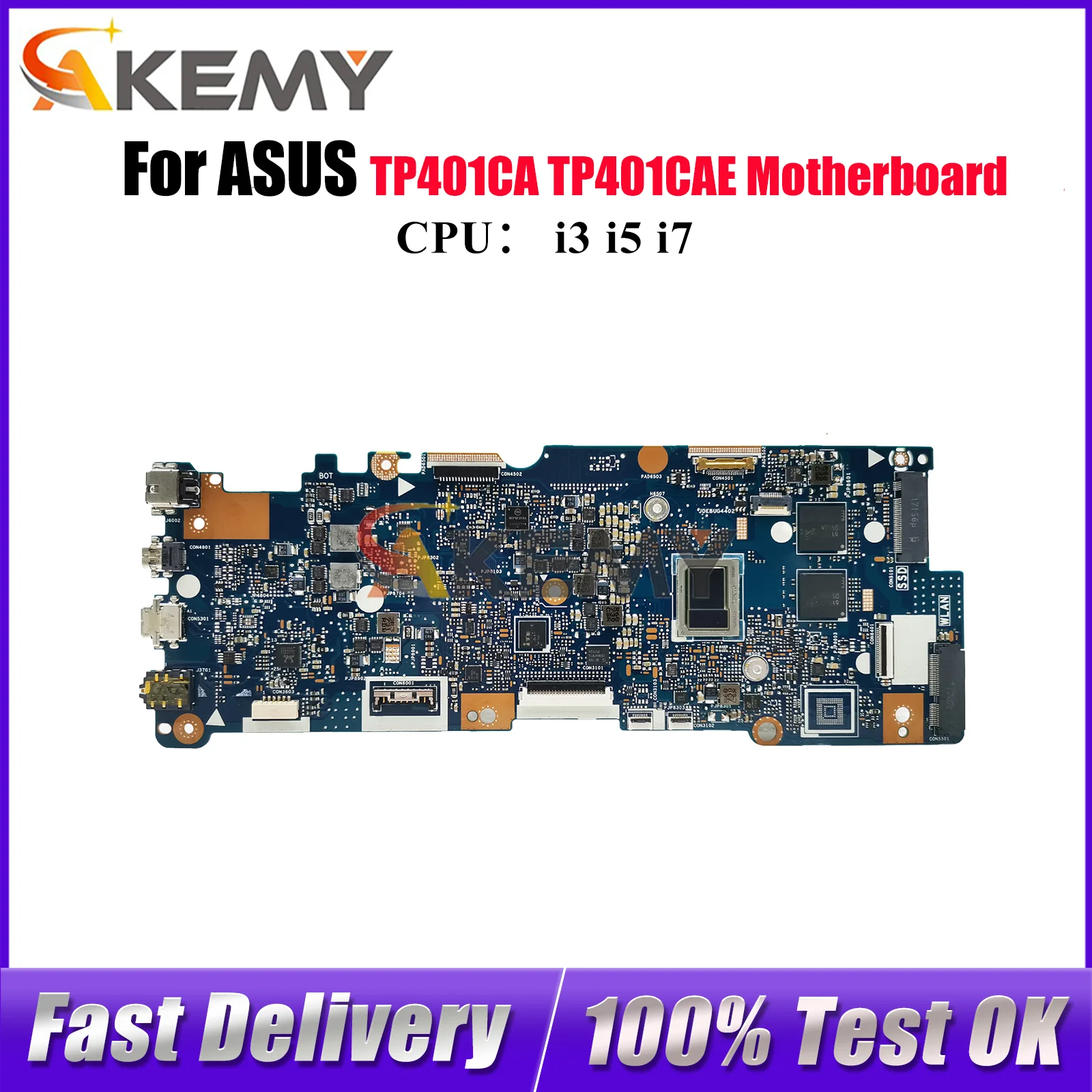 

TP401CA Материнская плата для ноутбука ASUS VivoBook Flip TP401CA TP401CAE TP401C Материнская плата для ноутбука с процессором i3 i5 i7 100% tests OK stk