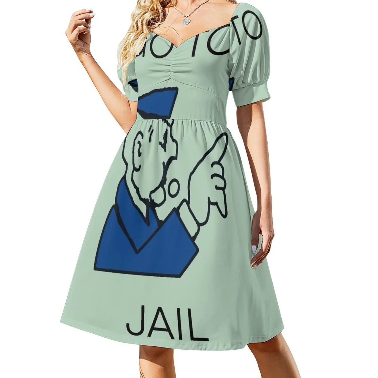 

Go to Jail Short Sleeved Dress dress women elegant luxury women's evening dresses Woman's evening dress