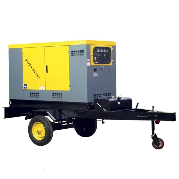 Chinese LANDTOP movable power silent mobile  generator with trailer