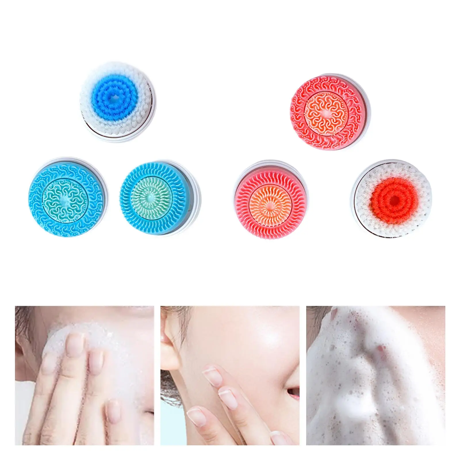 3 Pieces Facial Cleansing Brush Heads, Exfoliating Wash Face Facial Exfoliator Head for Powered  Devices Women Girl Oil