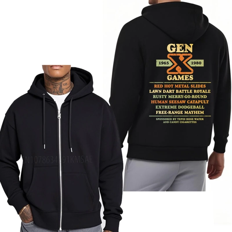 Rock For Her Spring sudaderas con capucha Gen X Games 1965 1980 toboganes de Metal rojo caliente césped dardo batalla Royale oxidado Merry Go balancín humano redondo