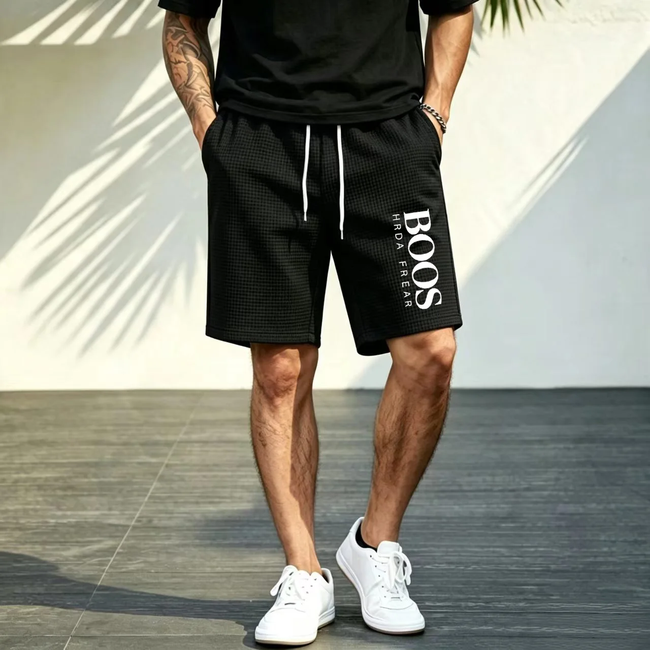 Men's Running Shorts Casual Sports Breathable Mesh Quick Dry Shorts Outdoor Hiking Clothing Fitness Quick Dry Drawstring Shorts