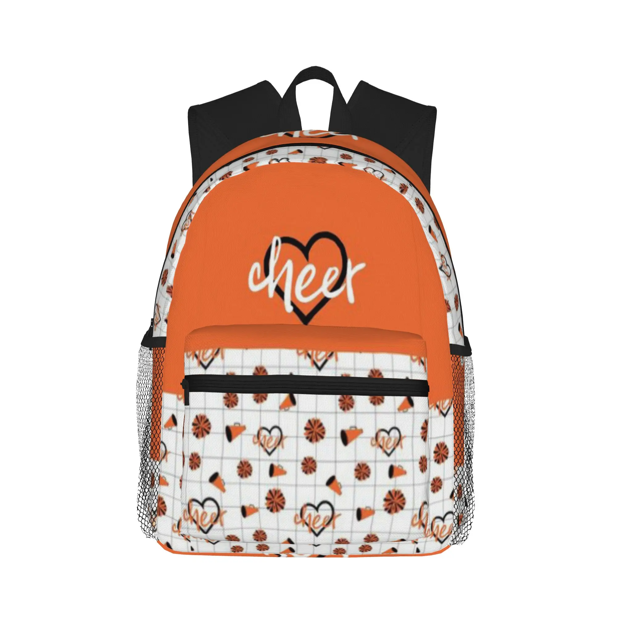 

Orange Cheer Hearts Pom Poms Megaphone Pattern Casual Backpack for Students and Adults Travel backpack