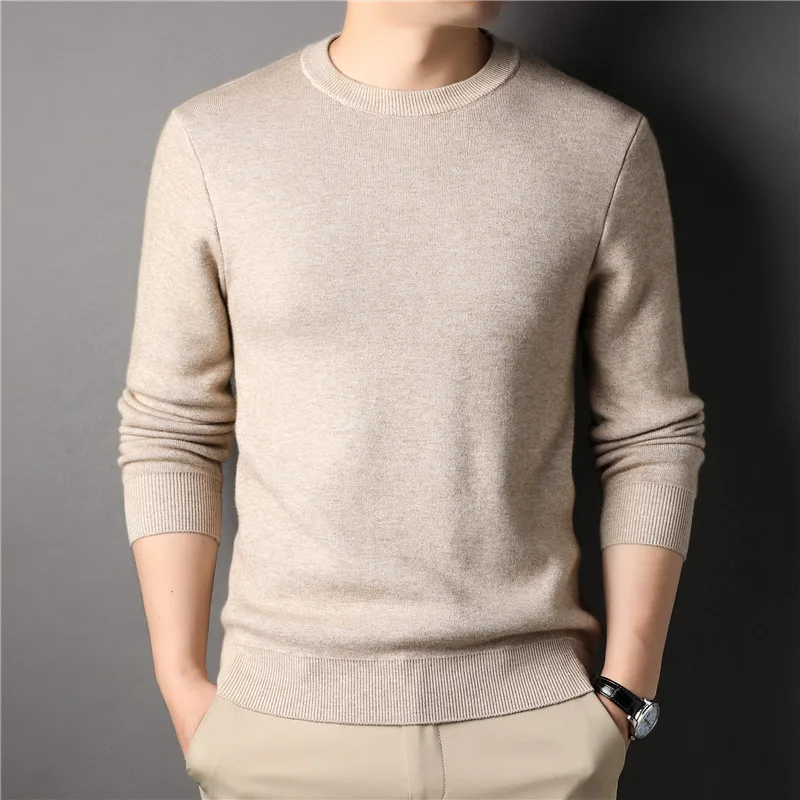 MRMT 2024 Brand Men\'s Sweaters Pure Color Slim Young Men Sweater Round Collar Big Size Pullover for Man Tops Thin Sweater