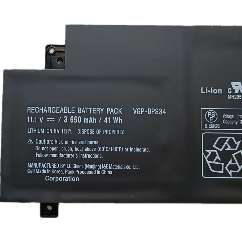 

Аккумулятор для ноутбука VGP-BPS34 VGP-BPL34 BPS34 BPL34 для Vaio Fit 15 SVF15A SVF14A SVF15A1ACXB SVF15A1ACXS SVF14AC1QU 11,1 В/41 Втч
