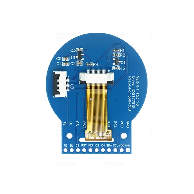 1.5 Inch 360x360 Round Circle IPS TFT LCD Display Module ST77916 QSPI Interface Full View Wide Angle Color Screen LCD Module