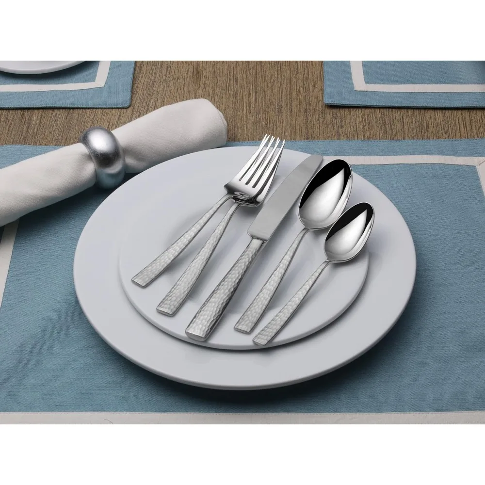 

20-Piece Stainless Steel Flatware Set for 4, Durable and Dishwasher Safe with Lifetime Warranty