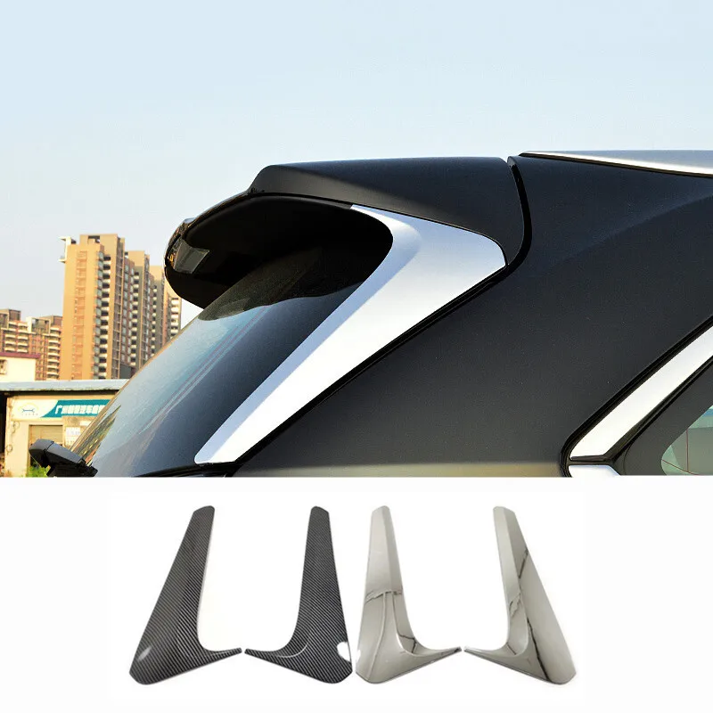 

For Toyota Highlander Kluger 2014- 15 16 17 18 ABS Carbon/Chrome Shell Car Styling Rear Windows Pillar Spoilers Wings Cover Trim