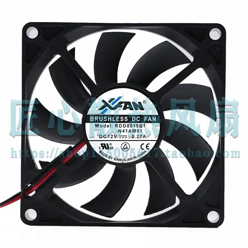 Original XFAN Xinruilian RDD8015B1 12V 0.27A 8CM 8015 2-wire Inverter Fan for Electronic Devices