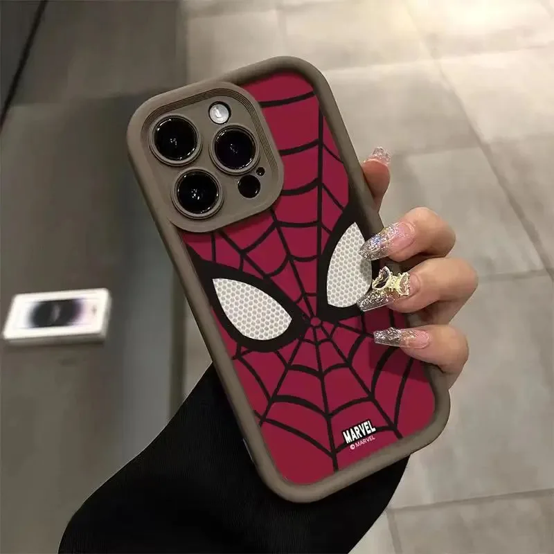 New Marvel Spider Man Plain Multistep Case For iPhone 15 14 13 12 11 Pro Max XS XR X 7 8 Plus SE Bumper Soft Protectiou cover