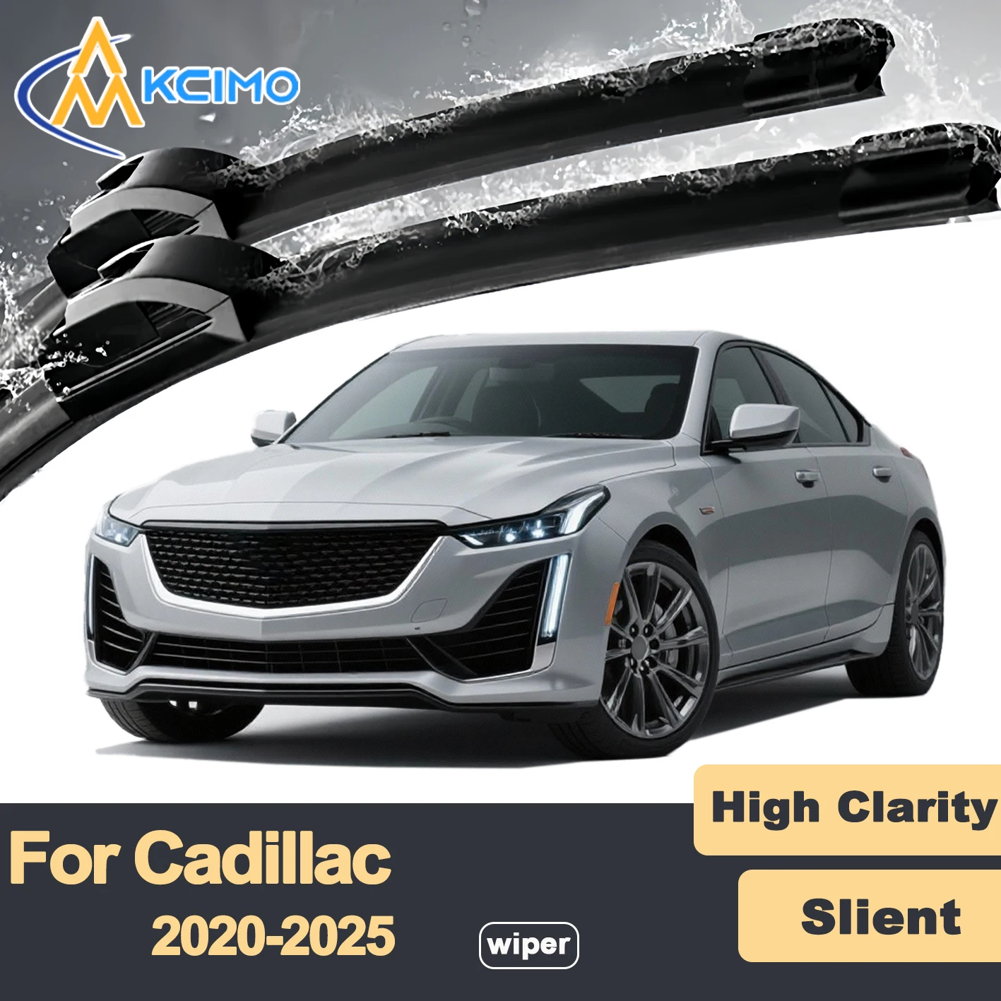 

Premium Rubber Durable Silent Windshield Wiper Blades 2pcs for Cadillac CT5 2020-2025 CT5-V Blackwing Front Wiper Blades Set