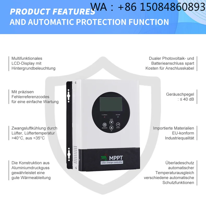 100A Multi Voltage MPPT Solar Charge Controller, Solar Accessories, 12V-48V Auto Switch, Parallel Support Solar Power Regulator