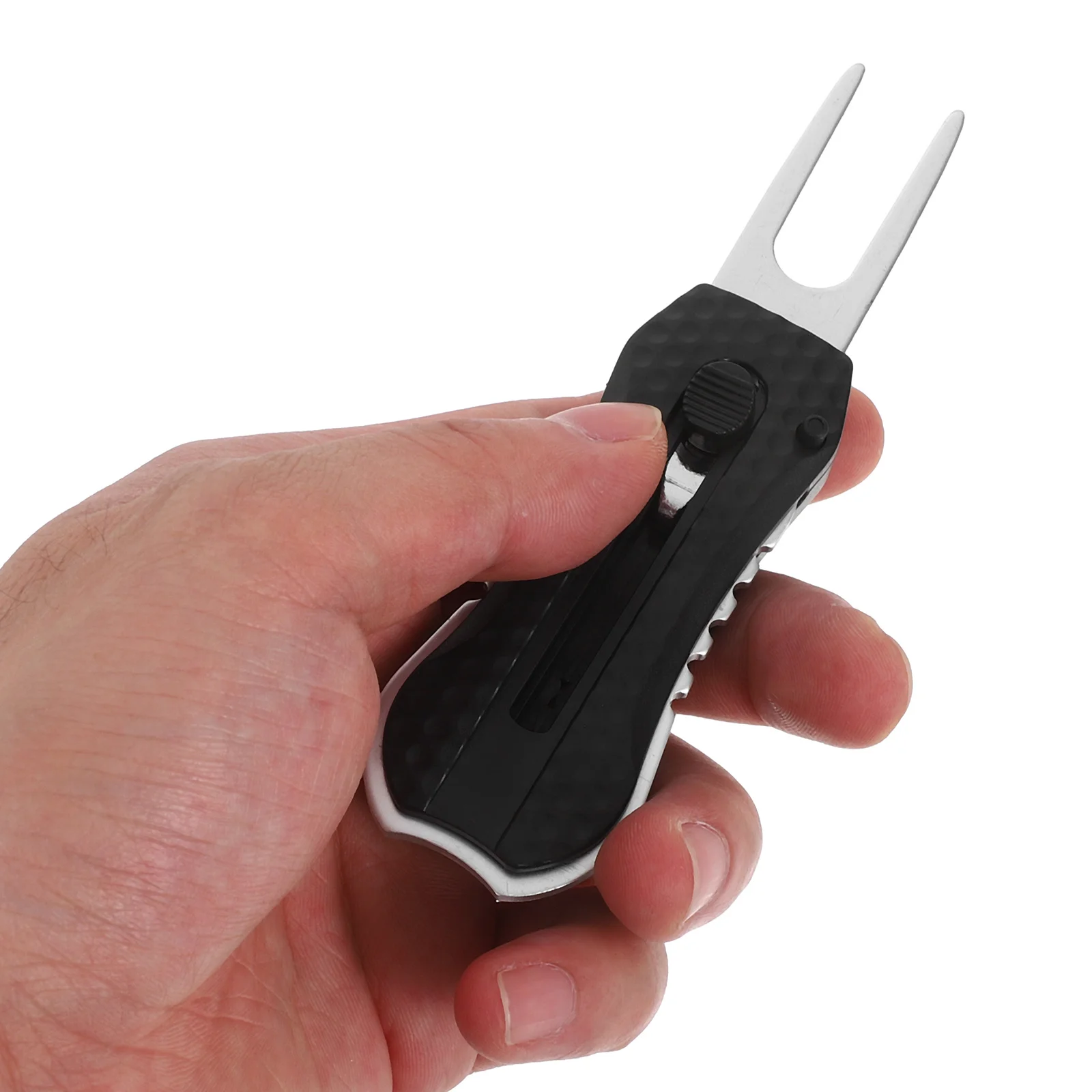 

Foldable Golf Divot Tool Stainless Steel Ergonomic Grip Multifunctional Turf Repair Pitch Mark Fixer Green Maintenance Compact