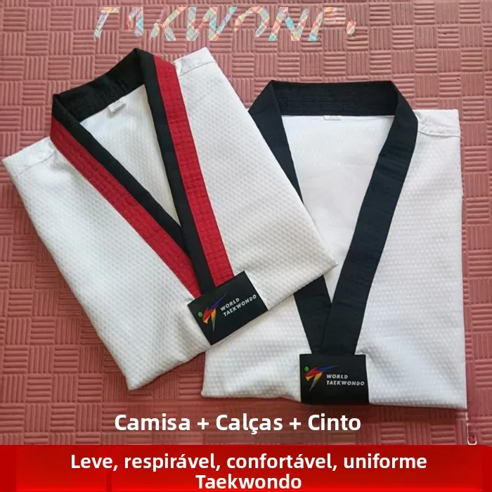 Uniforme de Taekwondo Leve e Respirável XLUDO para Competição e Treinamento para Homens, Jovens e Adultos, Adequado para Dojo