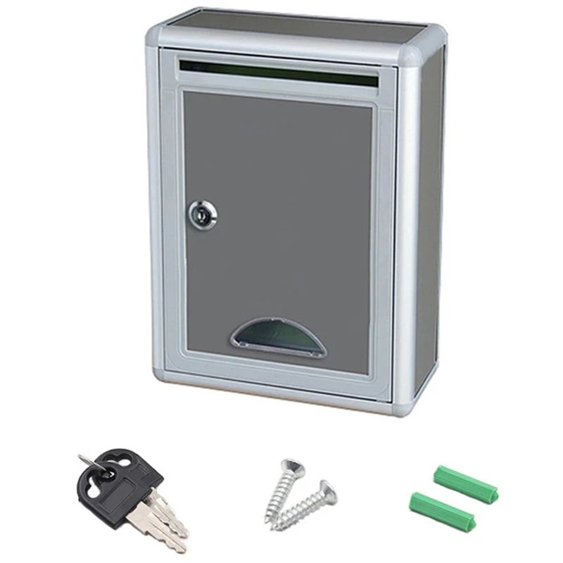 50JC Wall Mount Lockable Mailbox Outdoor Galvanized Metal for Key Large Capacity Commercial Rural Home Decorative & Office Box