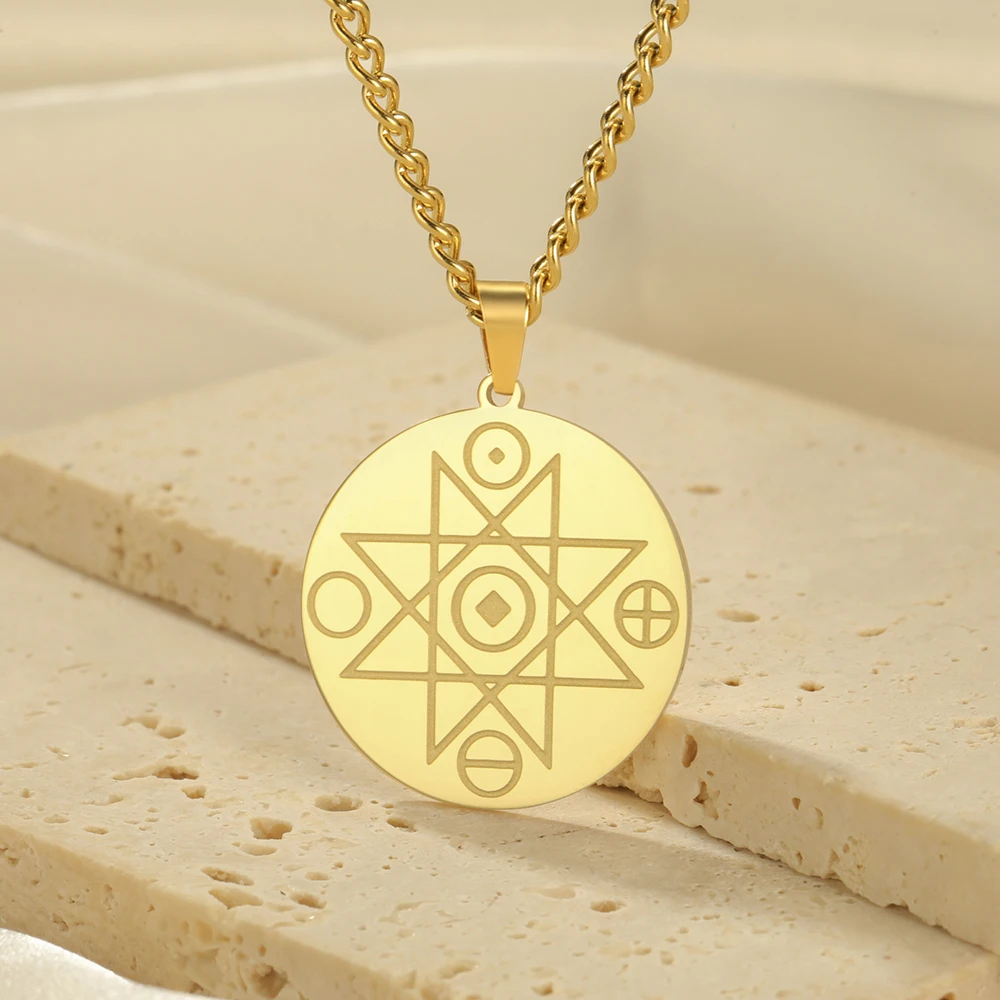 Dawapara Melchizedek Priestertum Symbol Halskette König des Friedens Oktagramm Anhänger Edelstahl religiösen Schmuck – Detail 12