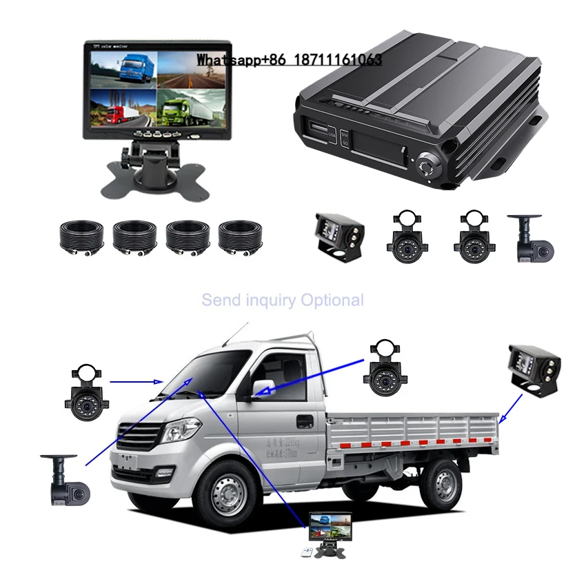 Factory Direct Sales 4ch Car Black Box Driving Security 1080p  Vehicle Mdvr Mobile System Truck Cmsv6 4g Mdvr