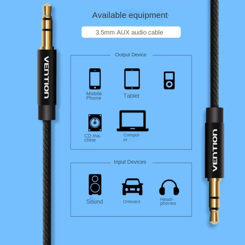 

Male To Male 3.5mm Jack Audio Cable Aux Audio Line 3.5mm To 3.5mm Jack Converter Braided Converter Headphone Adapter Cable