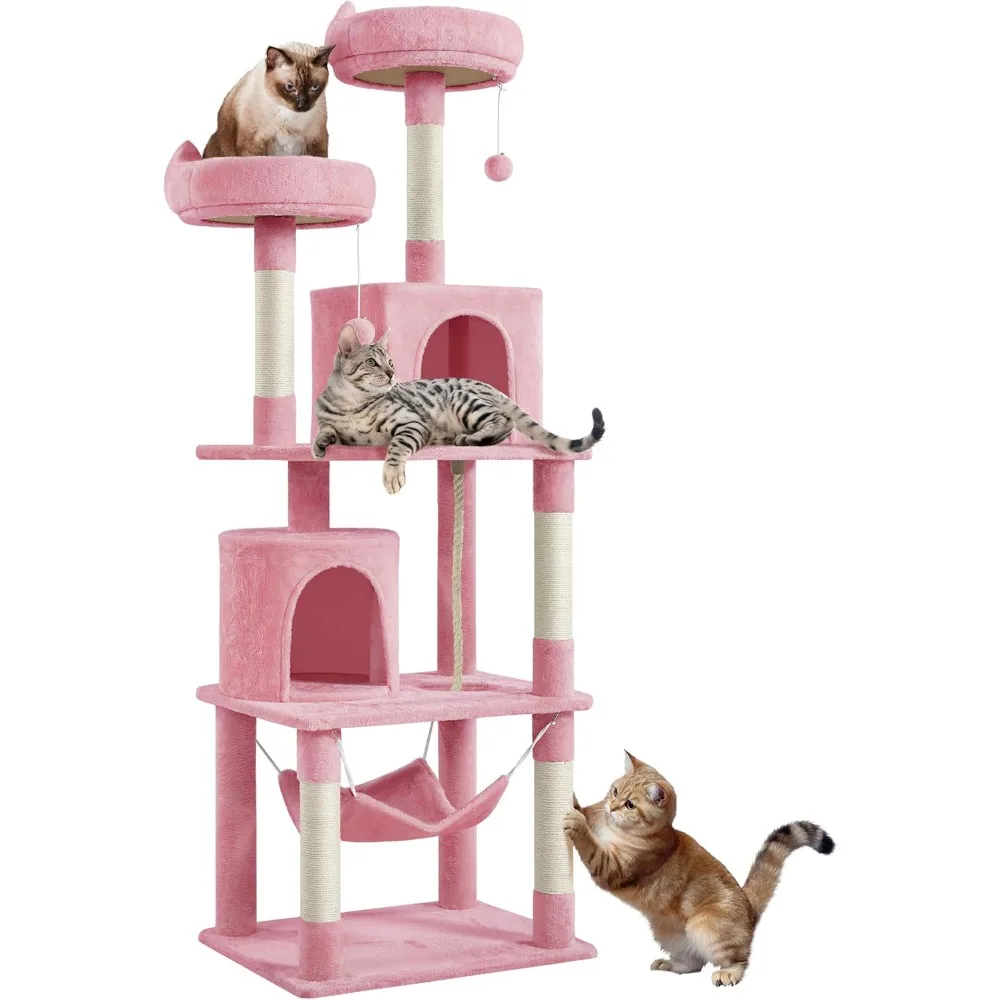 

Yaheetech Cat Tree, 70.5in Cat Tower for Indoor Cats, Multi Level Cat Condo Activity Center Play House with Hammock, 2 Plush Per