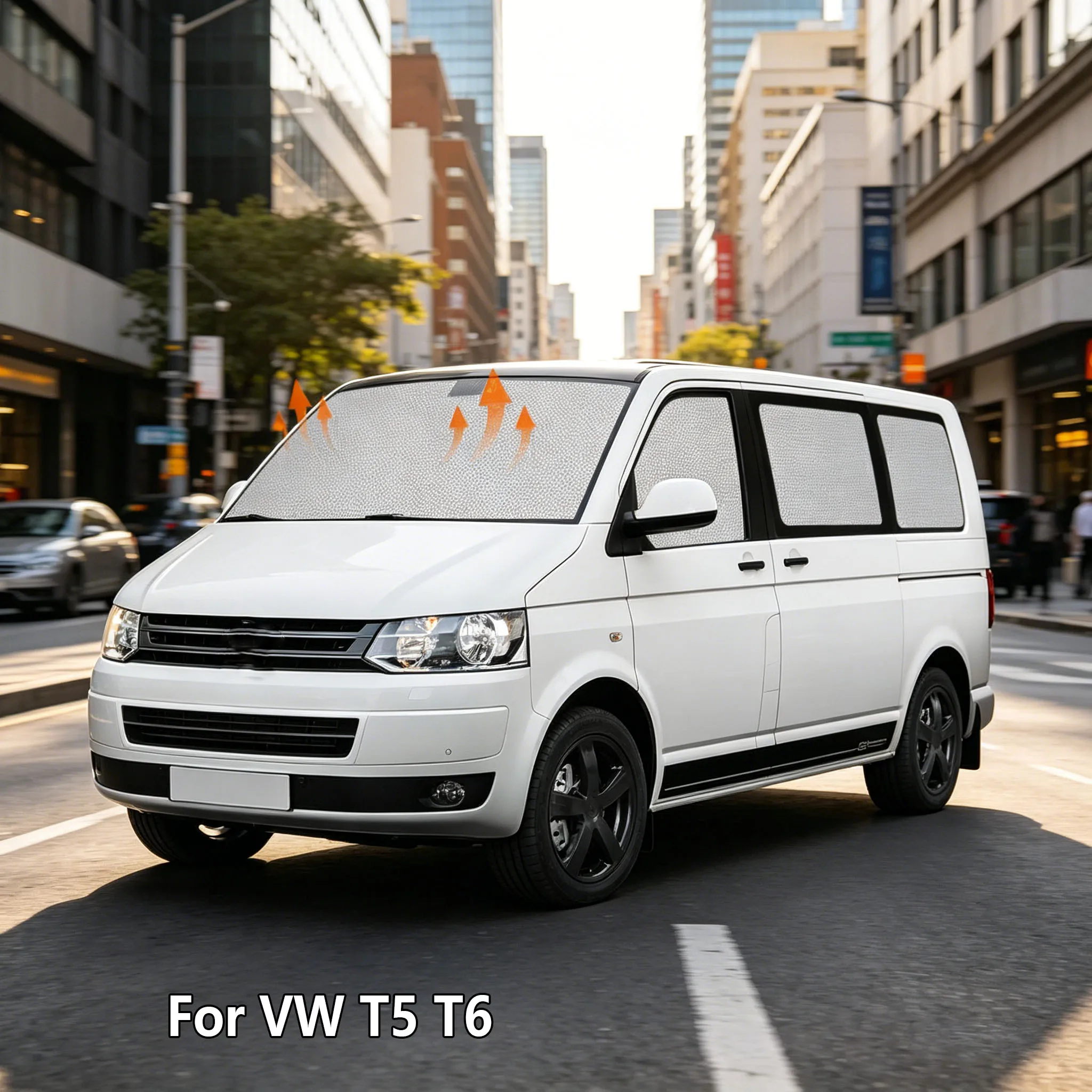 

8pcs Full Internal Thermal Blind Window Cover Set Sun Shade RV Camper Windscreen Protection Wrap Cover For VW T5 T6 SWB