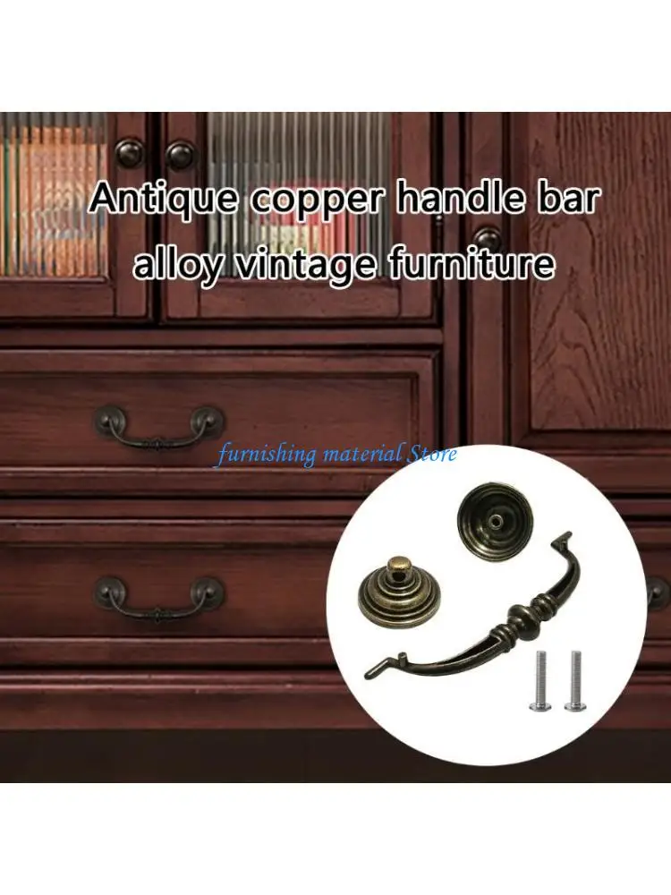 

Y5GD Set of 4 Antique Bronze Drop Bail Pulls for Dressers and Home Furniture