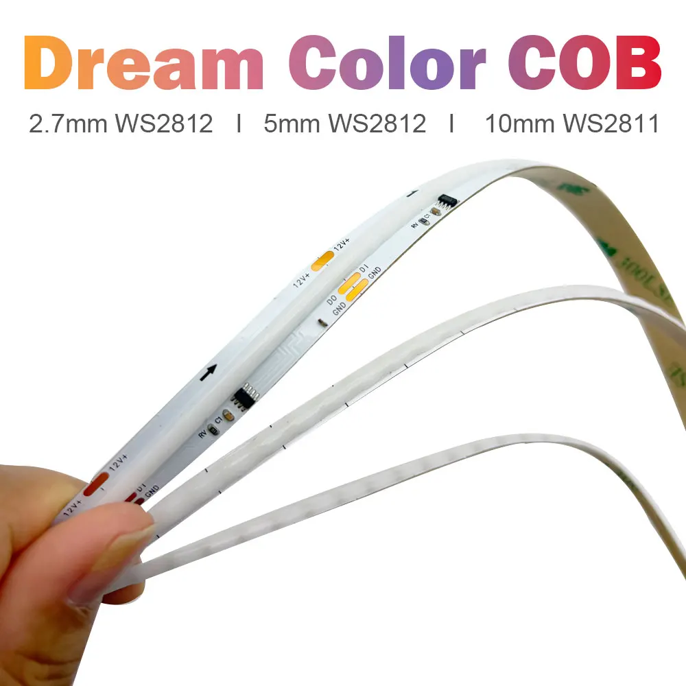 WS2811 WS2812 COB LED Strip Individually Addressable 720Led 160Led High Density 5V 12V 24V Flexible Dreamcolor Pixel Light