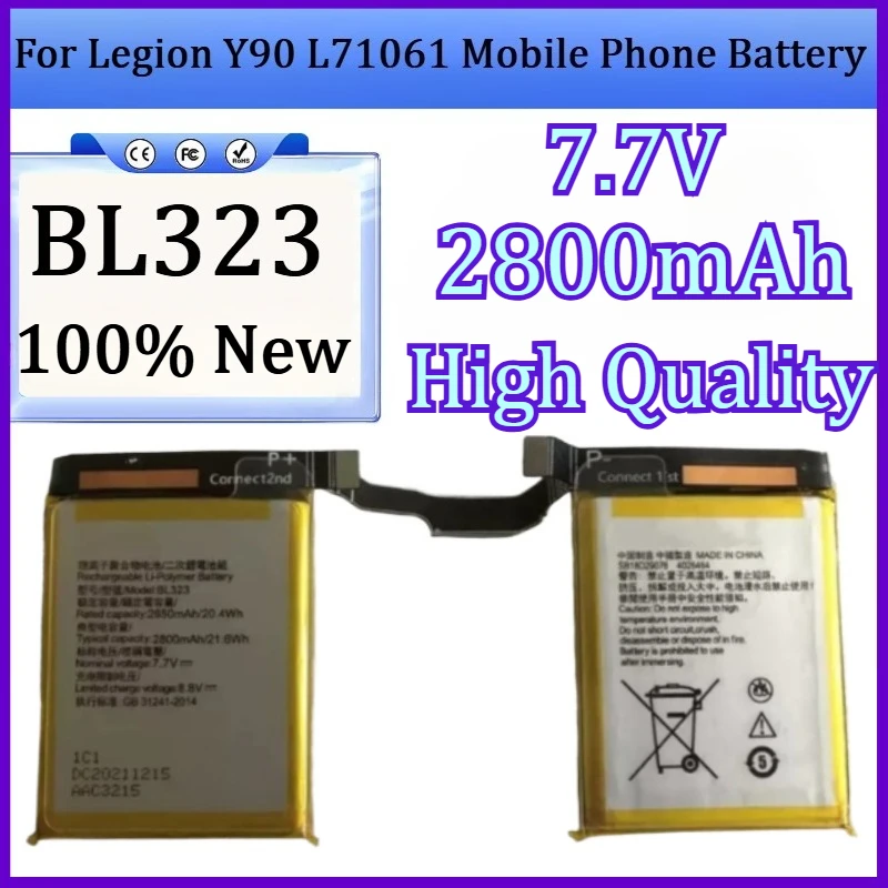 

New BL323 7.7V 2800mAh High Quality Battery for Legion Y90 L71061 2800mAh BL323 Mobile Phone Battery