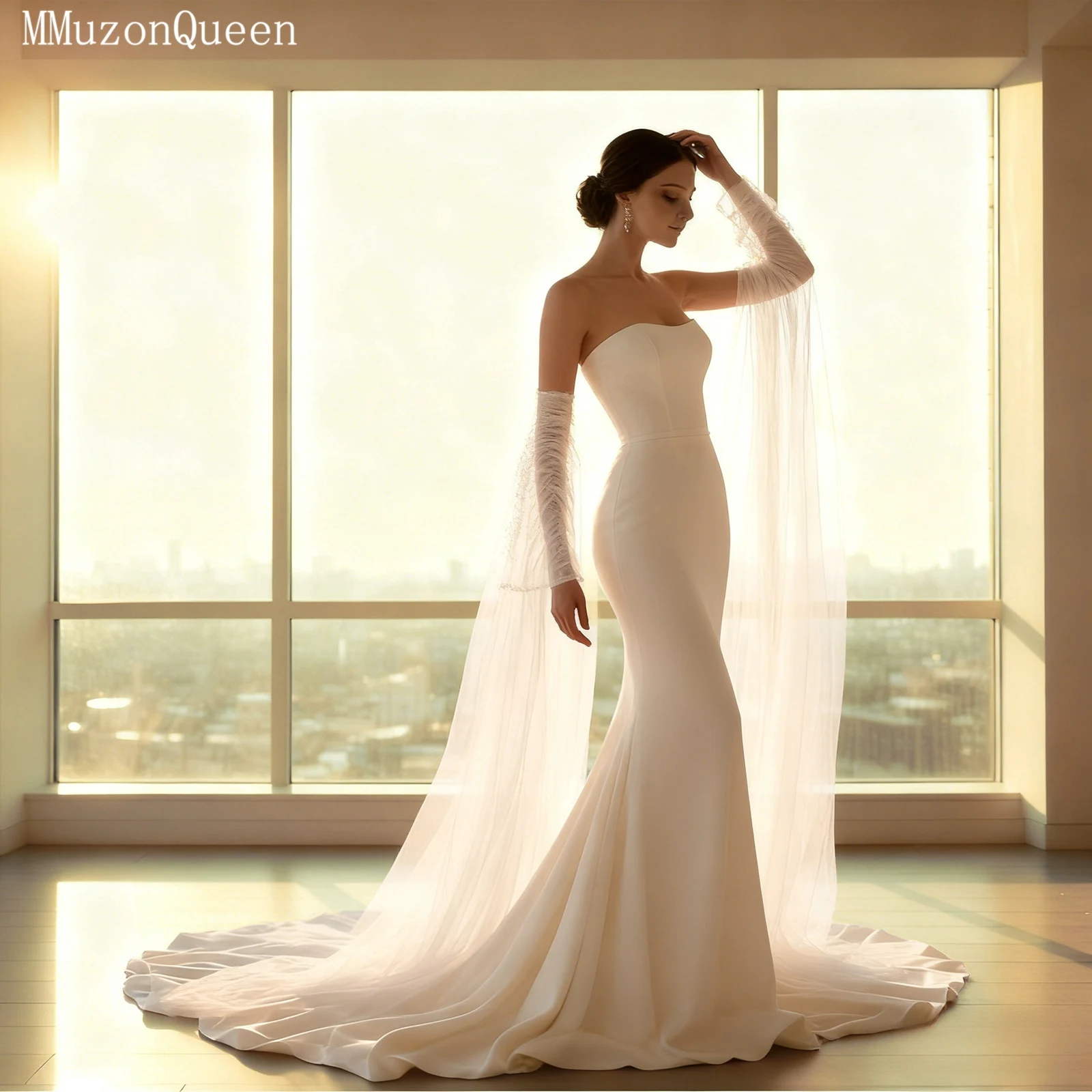 TOPQUEEN Guantes Largos Muje Bolero Frau Elegante Hochzeit Zubehör Für Bräute Abnehmbare Braut Langarm Vg136 – Detail 23