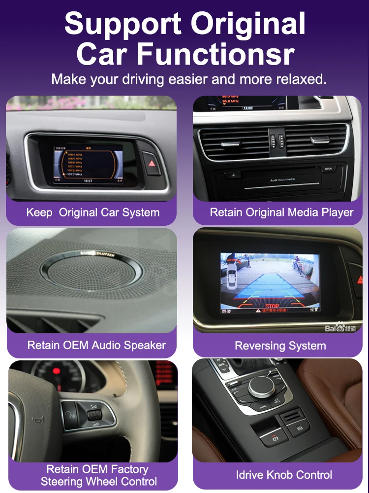 AUTOTOP 10,25" Linux Touchscreen Multimedia Display für Audi Q5 2009-2017 mit Wireless CarPlay Android Auto Airplay Autolink – Detail 6
