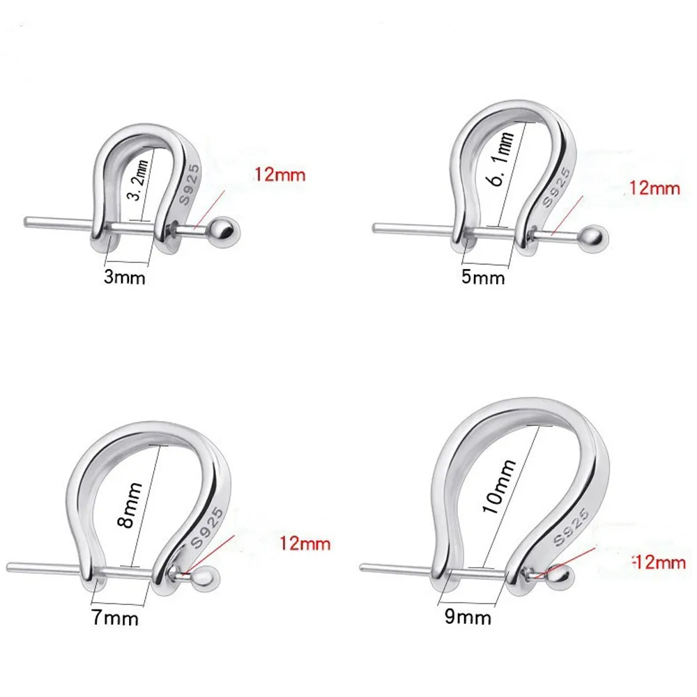 2 قطعة 925 فضة قلادة المشبك قلادة الكفالات مع دبوس U شكل حلية قلادة موصل لصنع المجوهرات قلادة DIY بها بنفسك #5