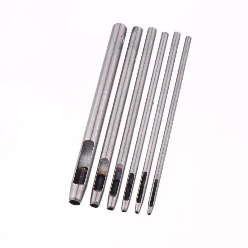 6-Piece Hollow Punch Set For Leather, Fabric, Plastic, And Gasket Belt  Ideal For Watch Bands And Craft Projects