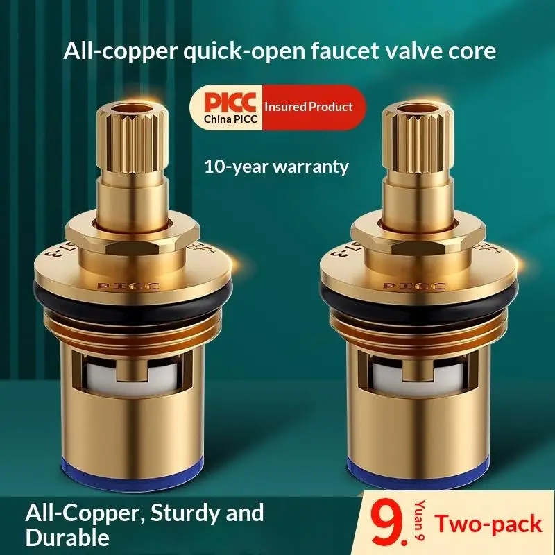 Leak Proof Brass Faucet Valve Durable Spare Component For Kitchen And Bath Tap Repair Work