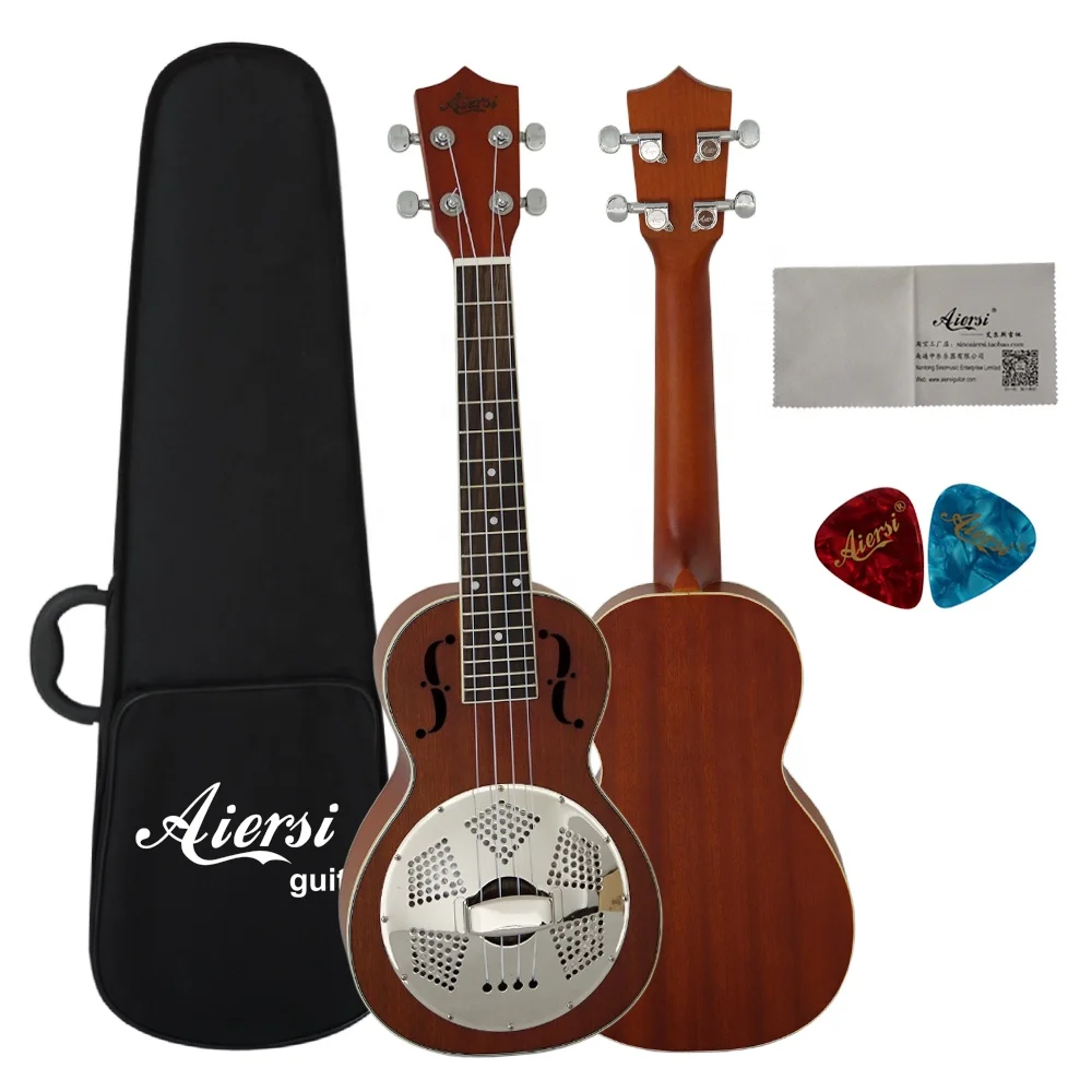 

High Grade Quality Aiersi Brand Mahogany Body 24 Inch Concert Resonator Ukulele China Factory Made Wholesale Price String Music
