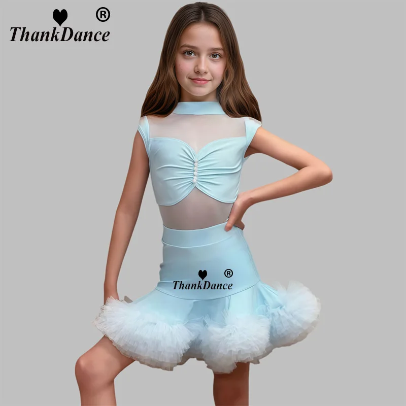 Crianças trajes de dança latina meninas dança latina prática treinamento terno vestidos de dança de salão competições roupas crianças
